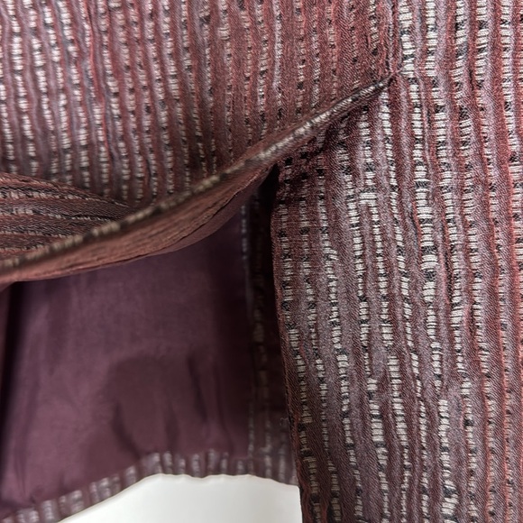 Eileen Fisher Silk Blend Blazer Wine Open Front 3/4 Sleeve Sz XS and pockets - Picture 3 of 5